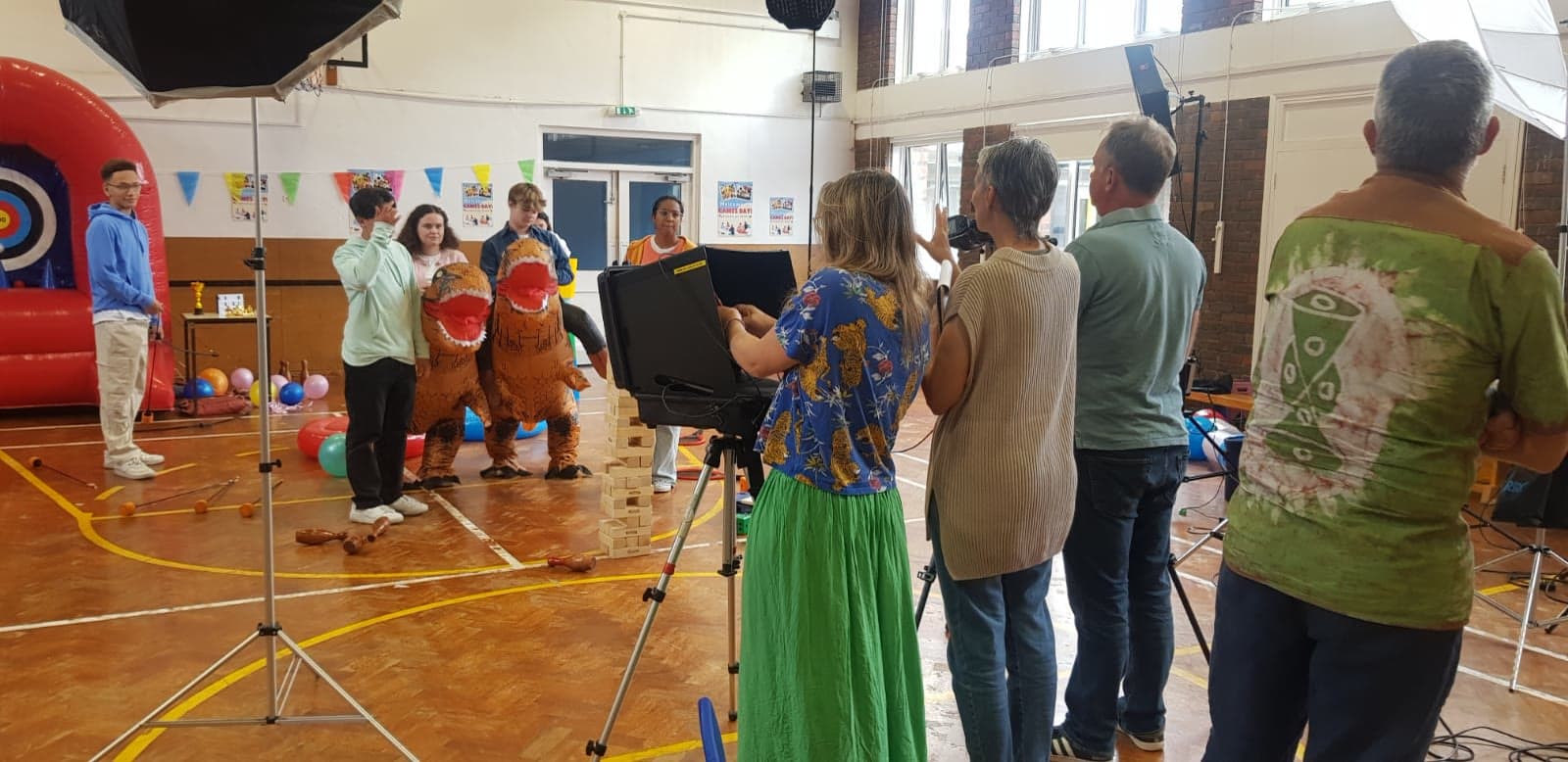 Filming on location